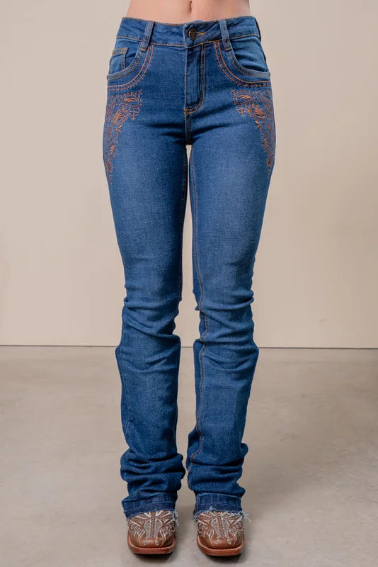 CALÇA JEANS FEMININA TEXAS FARM - VIVID - PDF024 - CARAMELO