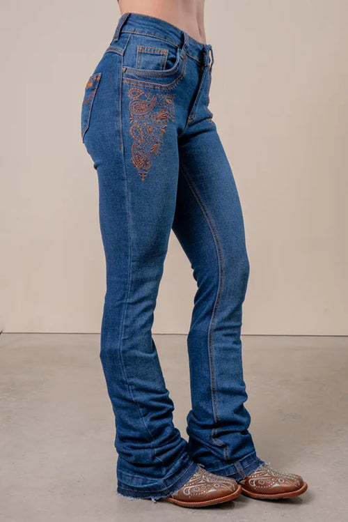 CALÇA JEANS FEMININA TEXAS FARM - VIVID - PDF024 - CARAMELO