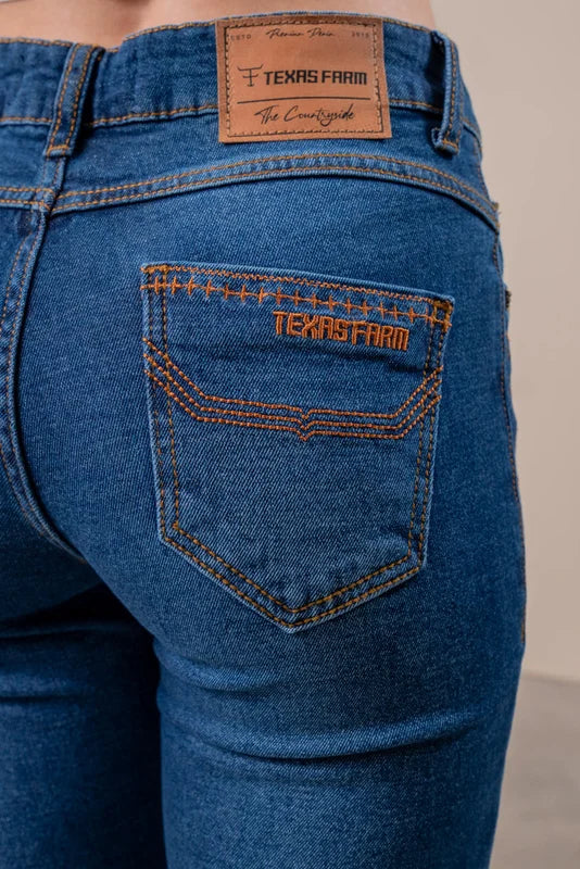 CALÇA JEANS FEMININA TEXAS FARM - VIVID - PDF024 - CARAMELO
