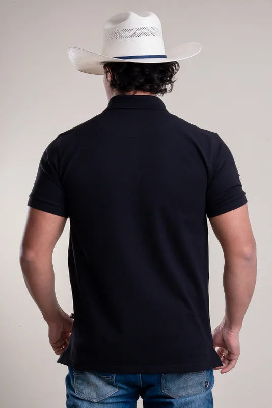 CAMISA POLO MASCULINA TEXAS FARM - NEW STYLE - CPM016 - PRETO