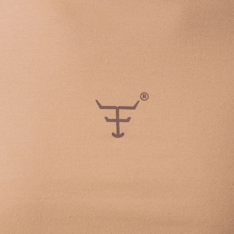 CAMISETA MASCULINA TEXAS FARM - SIMPLY - CM615 - BEGE AREIA/ MARROM CAFE