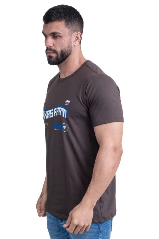 CAMISETA MASCULINA TEXAS FARM - CM347 - DO PP AO GG - PRETO
