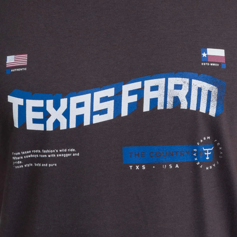CAMISETA MASCULINA TEXAS FARM - CM347 - DO PP AO GG - PRETO