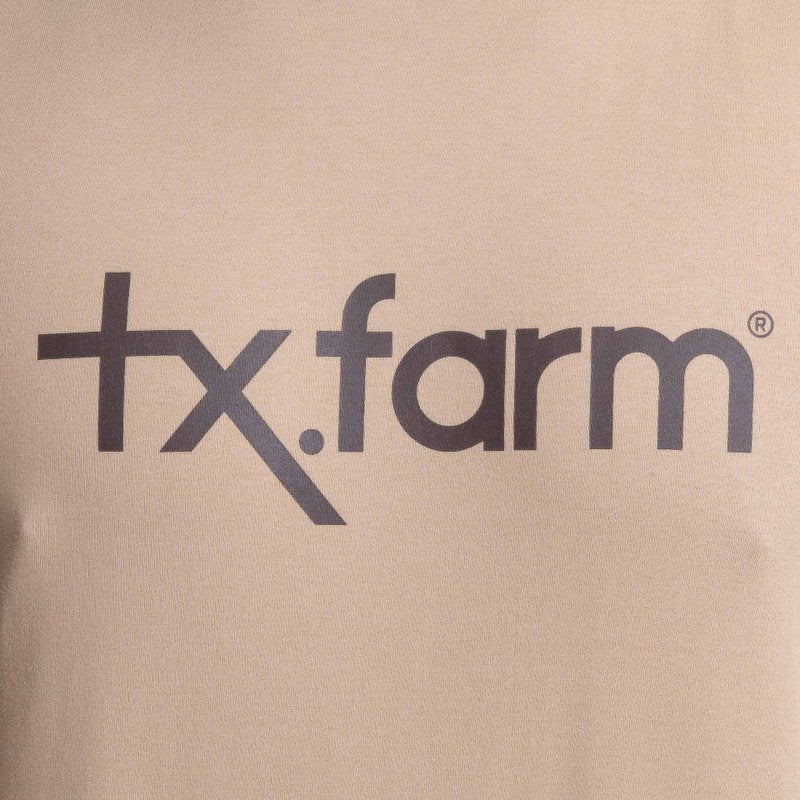 CAMISETA MASCULINA TEXAS FARM - CM258 - BEGE AREIA/ MARROM CAFE