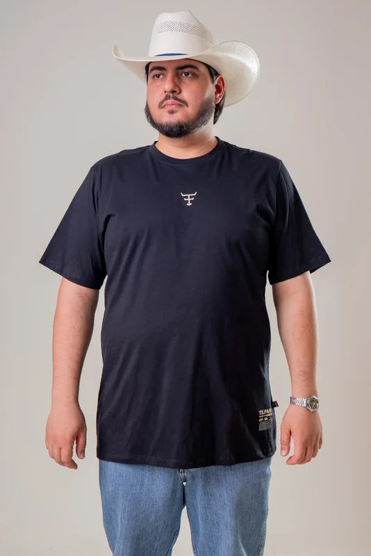 CAMISETA MASCULINA TEXAS FARM - CM681 - DO XG AO G2 - PRETO