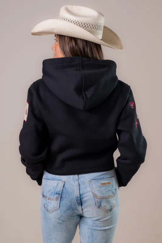 MOLETOM CROPPED FEMININO TEXAS FARM – MCF001 – PRETO