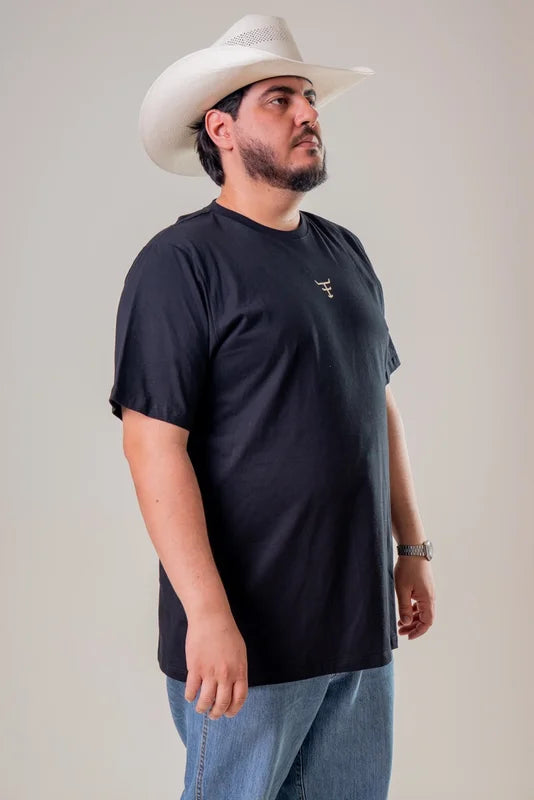 CAMISETA MASCULINA TEXAS FARM - CM681 - DO XG AO G2 - PRETO