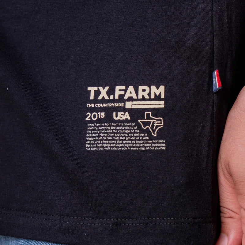 CAMISETA MASCULINA TEXAS FARM - CM681 - DO XG AO G2 - PRETO