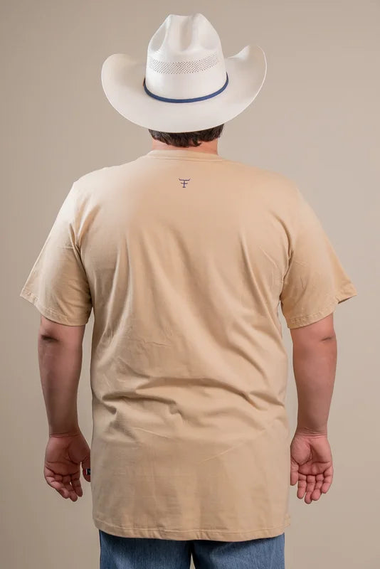 CAMISETA MASCULINA TEXAS FARM - CM672 - DO XG AO G2 - BEGE AREIA
