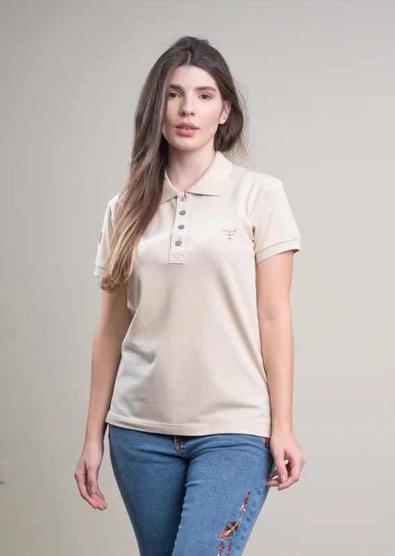 CAMISA POLO FEMININA TEXAS FARM - NEW STYLE - CPF011 - BEGE