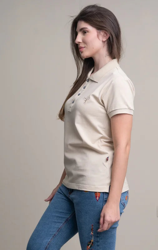 CAMISA POLO FEMININA TEXAS FARM - NEW STYLE - CPF011 - BEGE