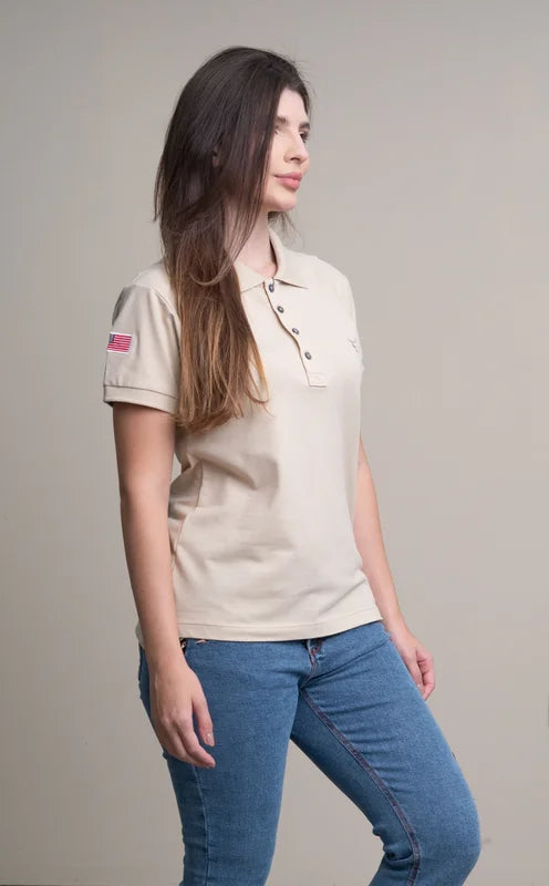 CAMISA POLO FEMININA TEXAS FARM - NEW STYLE - CPF011 - BEGE