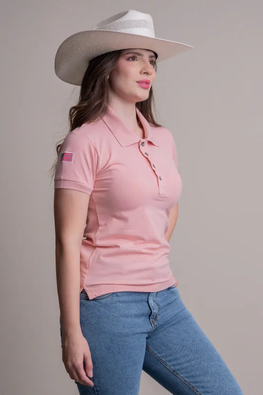 CAMISA POLO FEMININA TEXAS FARM - NEW STYLE - CPF011 - ROSA NUDE
