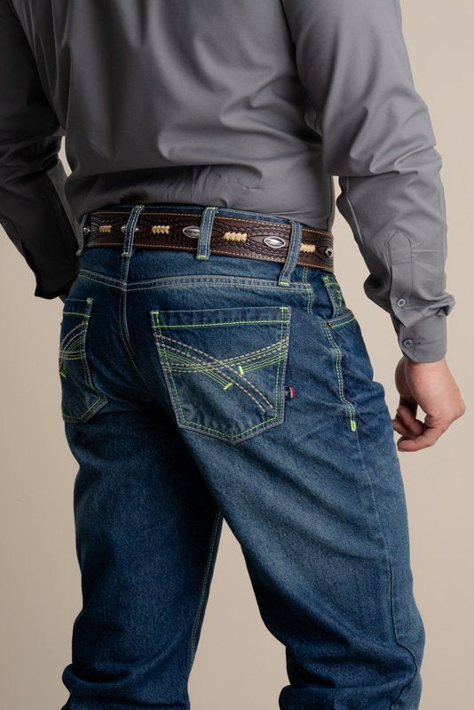 CALÇA JEANS MASCULINA TEXAS FARM - HARD 100% - PDM022 - VERDE NEON