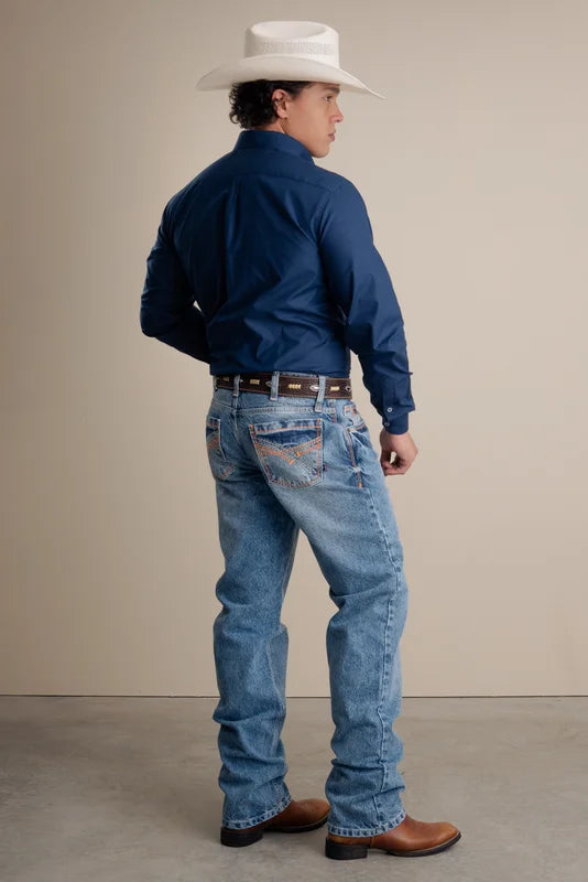 CALÇA JEANS MASCULINA TEXAS FARM - HARD 100% - PDM027 - LARANJA NEON