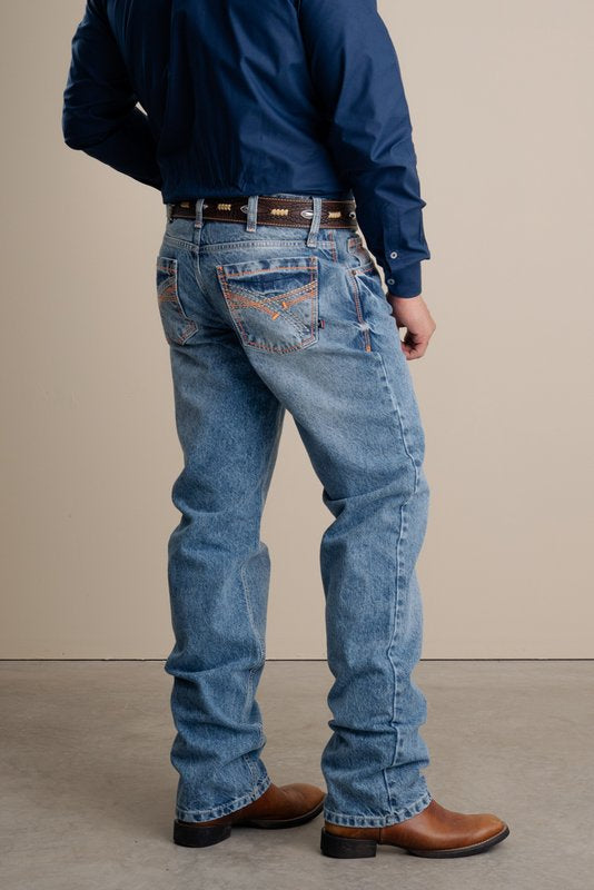 CALÇA JEANS MASCULINA TEXAS FARM - HARD 100% - PDM027 - LARANJA NEON