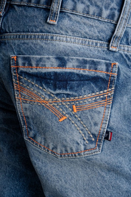 CALÇA JEANS MASCULINA TEXAS FARM - HARD 100% - PDM027 - LARANJA NEON